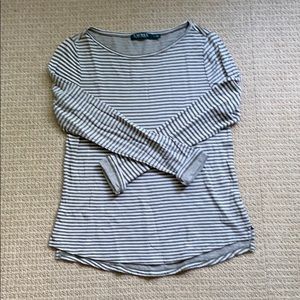 Olive and Cream striped top